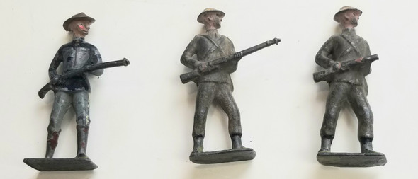 OakridgeStores.com | RESALE SHOP - Set of 3 Vtg. Britains British Infantry With Tommy Guns 2" Lead Figures - LRBR-3INFANTRY-U7615