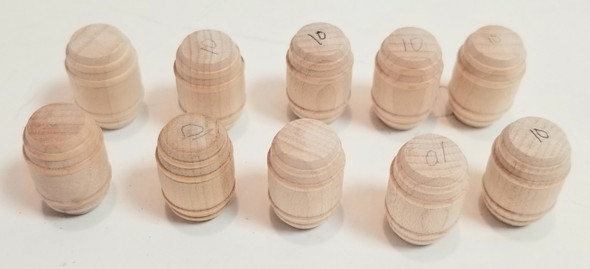 OakridgeStores.com | RESALE SHOP - Set of 10 Wood Barrels For HO Scale - TERO-10BARREL-LN7732