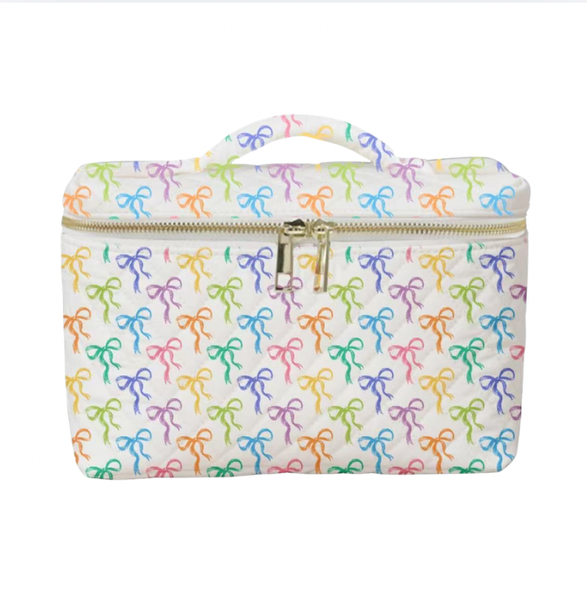 OakridgeStores.com | Mavi Bandz - Vivid Bow - Quilted Vanity Bag w/ Handle and Gold Zipper - 2529 816945029613