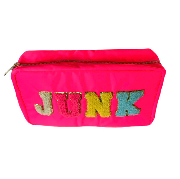 OakridgeStores.com | Mavi Bandz - Varsity Junk - Nylon Cosmetic Bag with Gold Zipper, Pink - 8105 816945026728