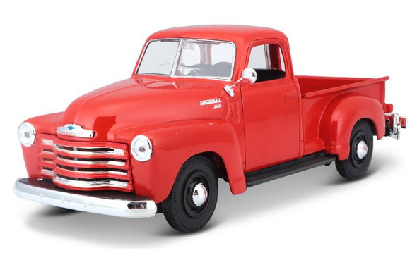 OakridgeStores.com | Maisto - 1/25 1950 Chevrolet 3100 Pickup Truck in Omaha Orange - Metal, Opening Doors - Diecast Model Pickup - 31952O 090159319528