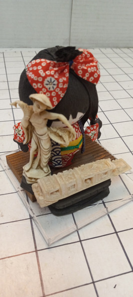 OakridgeStores.com | RESALE SHOP - VTG OOAK Japanese Kimono Figurine w/ Mock Ivory Boat and Fisherman Figure - BABE-JAPAN-NOB7575