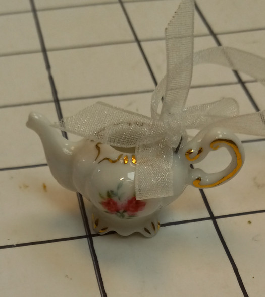 OakridgeStores.com | RESALE SHOP - Unbranded 1:12 Porcelain Teapot w Rose Design 2003 HMK - BOST-ROSE-LN7515