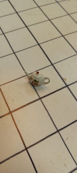 OakridgeStores.com | RESALE SHOP - Unbranded 1:12 Small White Teapot with Cherries - BOST-XM2-LN7530