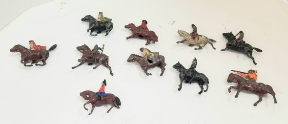OakridgeStores.com | RESALE SHOP - Lot of 10 Various Horse Rider Figure Arab, Native Americans, Soilders, Calvary - LRBR-10HORSERIDE-U7674
