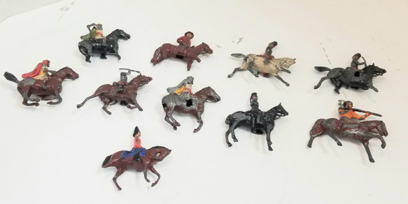 OakridgeStores.com | RESALE SHOP - Lot of 10 Various Horse Rider Figure Arab, Native Americans, Soilders, Calvary - LRBR-10HORSERIDE-U7674