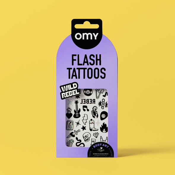 OakridgeStores.com | OMY - Flash Tattoo - Rock Club - Temporary Tattoos Sheet - FLASH04 3760301405801