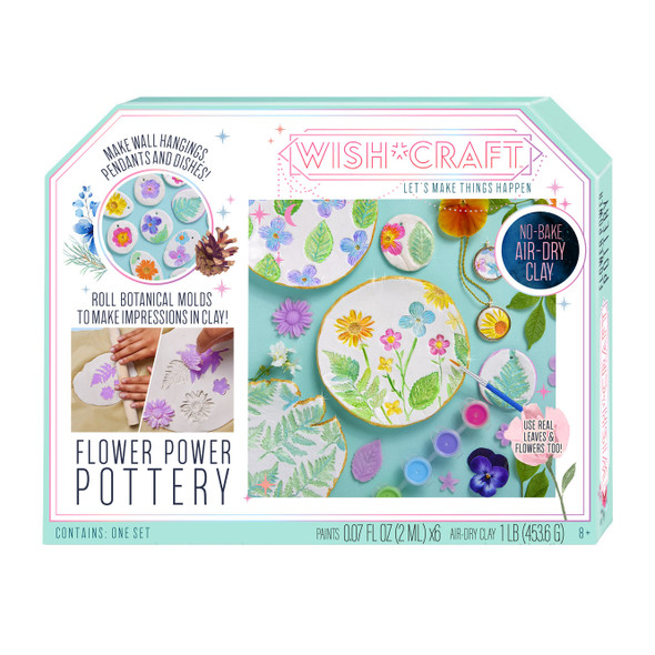 OakridgeStores.com | BRIGHT STRIPES - Flower Power Pottery - Air-Dry Clay Craft Kit - 2086 768351573412