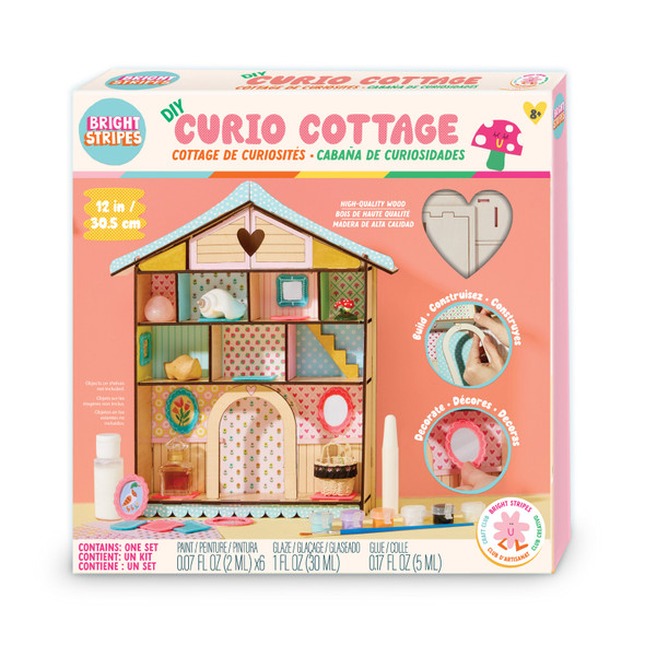 OakridgeStores.com | BRIGHT STRIPES - DIY Curio Cottage - Wood Craft Kit - BT-03 810169163344