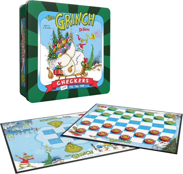 OakridgeStores.com | USAOPOLY - Checkers & Tic-Tac-Toe: The Grinch - Holiday Board Games Set for Ages 6+ - CM154779 700304160386