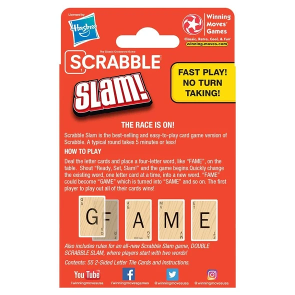OakridgeStores.com | Winning Moves Games - Scrabble Slam - Fast-Paced Word Card Game for Ages 8+ - 1235 714043012356