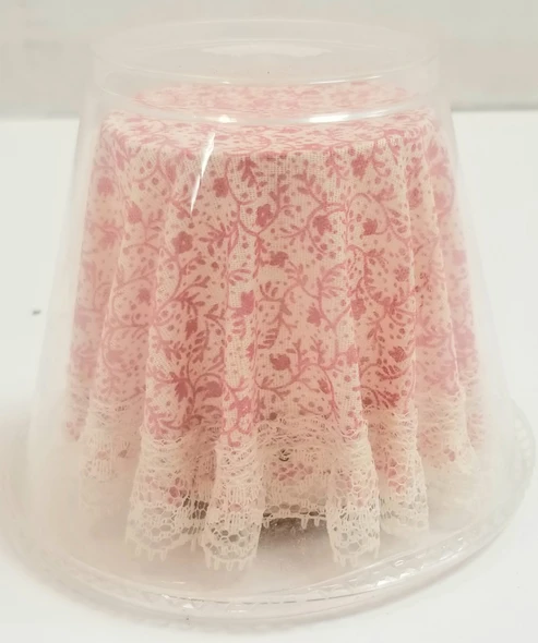 OakridgeStores.com | RESALE SHOP - Chrysnbon Dollhouse Table Skirts With Flowers: Pink and White Design - BOST-SKIRT1-LN8640