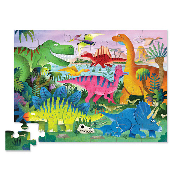 OakridgeStores.com | Crocodile Creek - "Dino Land" - Floor Puzzle for Kids - 36 Piece Puzzle - 40784S 732396407841