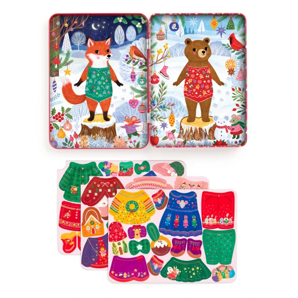 OakridgeStores.com | Chronicle Books - Mudpuppy Merry Woodland Magnetic Dress-Up Tin - Imaginative Magnetic Play Set for Kids - 88772 9780735388772