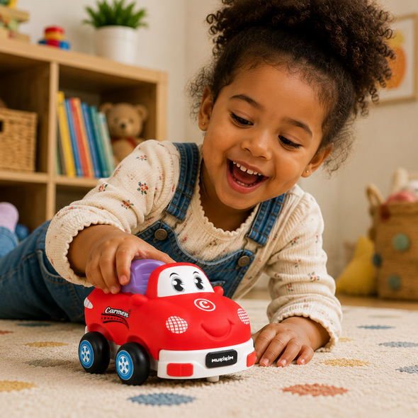 OakridgeStores.com | Mukikim - My Lil Ride - Carmen the Car - Beginner RC Car for Toddlers w/ 27MHz Two-Button Remote - 815-2 040232447853
