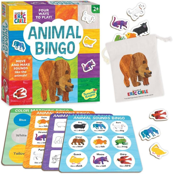 OakridgeStores.com | MindWare - Eric Carle: Animal Bingo - Preschool Board Game w/ Wooden Animals for Ages 2+ - 14473089 197640431964