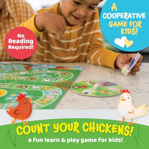 OakridgeStores.com | MindWare - Peaceable Kingdom Count Your Chickens - Cooperative Counting Board Game for Ages 3+ - GM108 643356046782