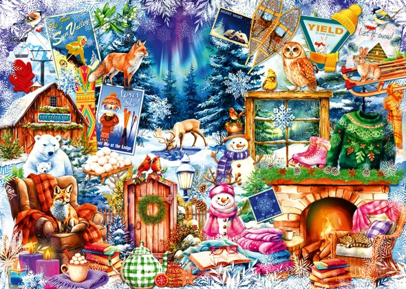 OakridgeStores.com | Ravensburger - "Winter Mountain Village" - Large Pieces - 500 Piece Puzzle - 12002036 4005555020363