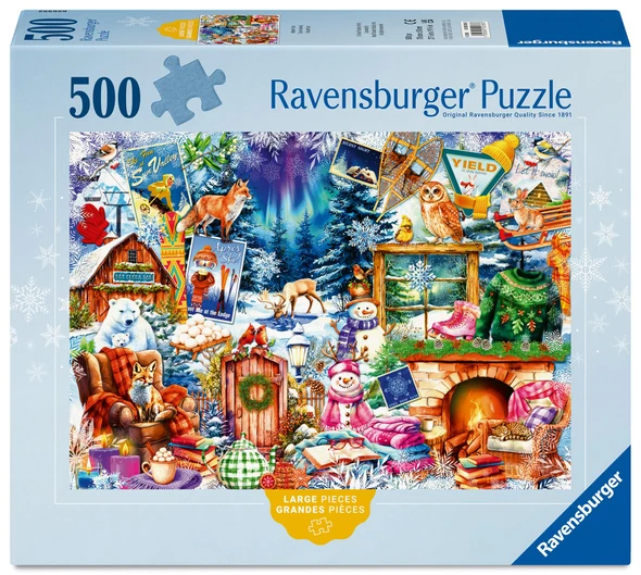 OakridgeStores.com | Ravensburger - "Winter Mountain Village" - Large Pieces - 500 Piece Puzzle - 12002036 4005555020363