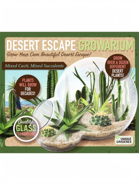 OakridgeStores.com | Toys By Nature - Desert Escape Growarium - Double-Sphere Terrarium Kit w/ Cacti & Succulent Seeds - TGDE-221 810003402219