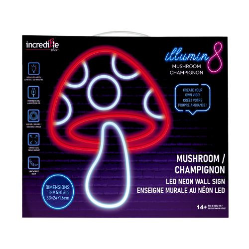 OakridgeStores.com | Incredible USA - ILLUMIN8 Mushroom - Neon LED Sign Decor - TOY33184USA 834249006277