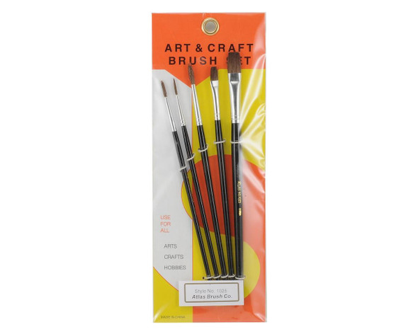 OakridgeStores.com | Atlas Brush - Round & Flat Camel Hair Brush Set (5) - 1025 689076950329