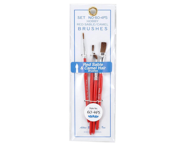 OakridgeStores.com | Atlas Brush - Red Sable Round & Flat Brush Set (4) - 60-4PS 689076950824