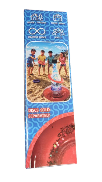 Disc GO! - Red Confetti LED Bottle Target Base - Outdoor Toss Game Accessory - BOT-RC