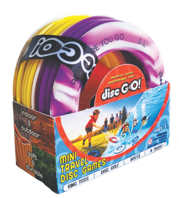 Disc GO! - Yellow White Purple 9 Disc Game Pack - Mini Silicone Disc Toss Game - OG-YWP