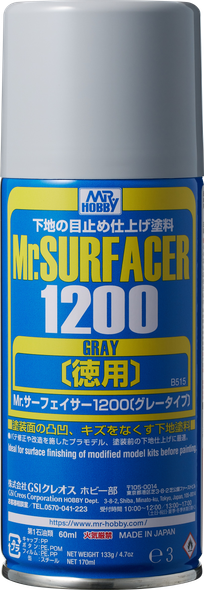 OakridgeStores.com | Mr. Hobby - Mr. Surfacer 1200 Spray - Primer & Filler - B515 4973028514650
