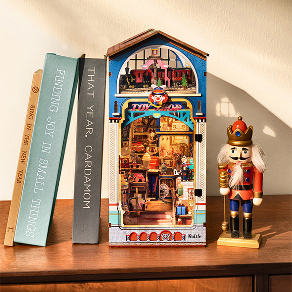 OakridgeStores.com | ROBOTIME - Treasure Toy Shop Book Nook - DIY Shelf Insert with Lights - for All Scales Dollhouse Miniature - TGB23 6946785128253