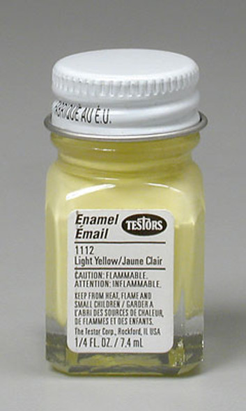 TESTORS - 1112 Light Yellow 1/4 oz. Enamel Paint 075611111209