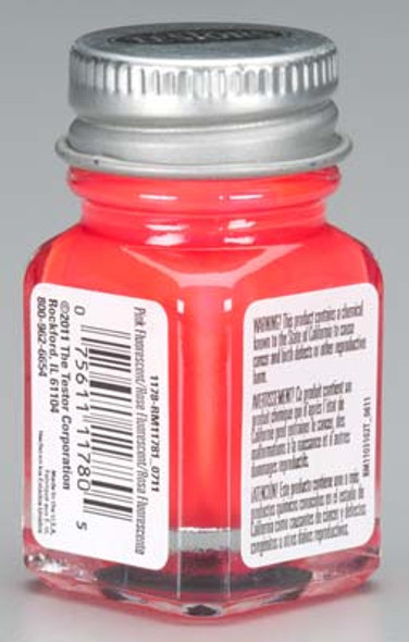 TESTORS - 1178 Pink Fluorescent 1/4 oz. Enamel Paint 075611117805