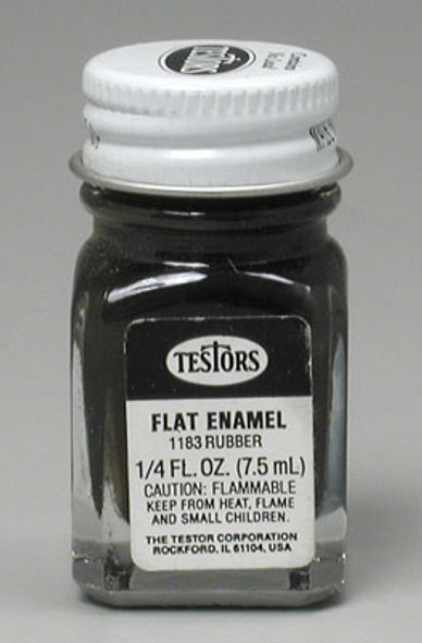 TESTORS - 1183T Flat Rubber 1/4 oz. Enamel Paint 0075611118307