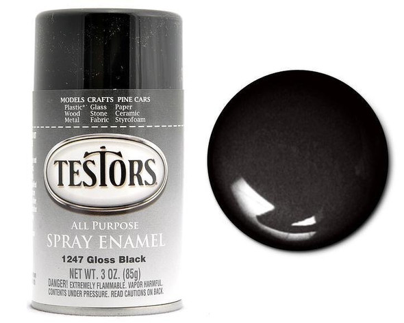 TESTORS - Black Paint 3 Oz. Spray Can (1247) 075611124704