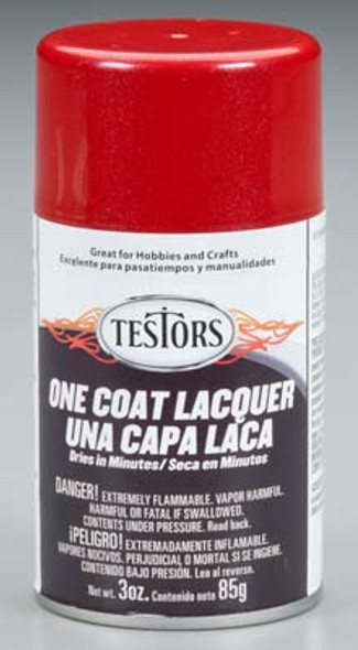 TESTORS - 1837MT Lacquer Spray Revving Red 3 oz. Paint 0075611183701