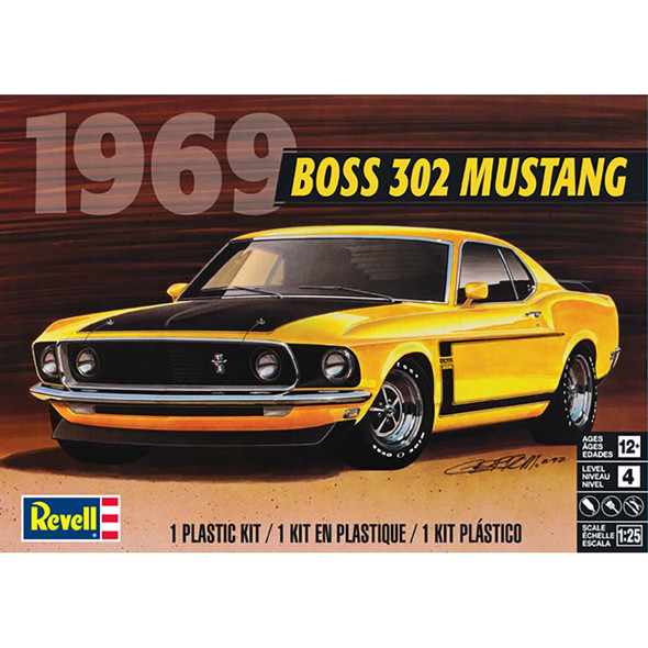 REVELL - 1/25 '69 Boss 302 Mustang Plastic Model Kit (4313) 031445043130