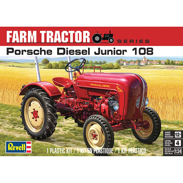 REVELL - 1/24 Porsche Diesel Junior 108 Plastic Model Tractor Kit (4485) 031445044854
