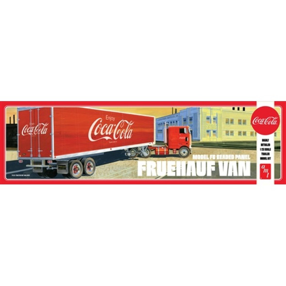 AMT - 1/25 Fruehauf Beaded Van Semi Trailer Plastic Model Kit Coca-Cola (1109) 849398026144