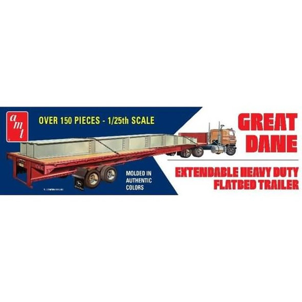 AMT - 1/25 Extendable Flatbed Trailer Plastic Model Kit Great Dane (1111) 849398026199