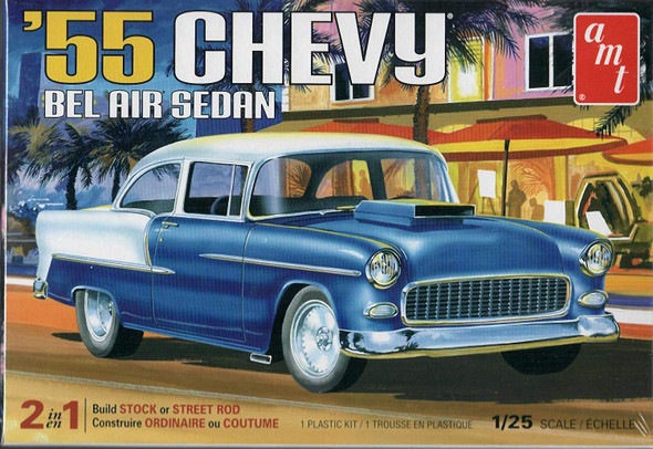 AMT - 1/25 1955 Chevy Bel Air Sedan Plastic Model Car Kit (1119) 849398028254