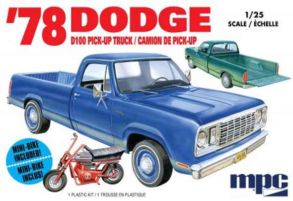 AMT/MPC - 1978 Dodge D100 Custom Pickup 1:25 Scale Plastic Model Truck Kit - (MPC901M) 849398026250