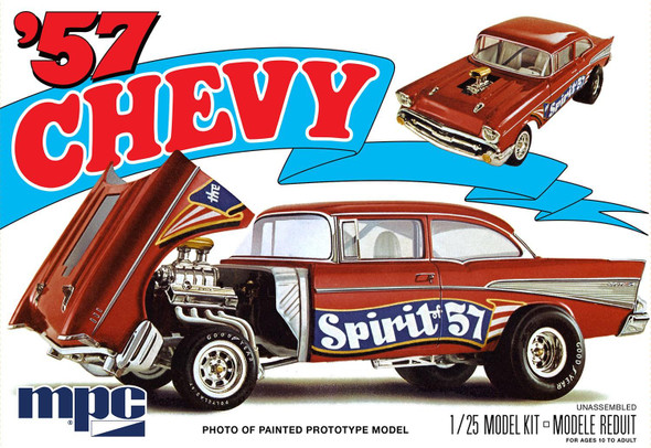 AMT/MPC - 1/25 1957 Chevy Flip Nose Plastic Model Car Kit Spirit of 57 (MPC904) 849398028445