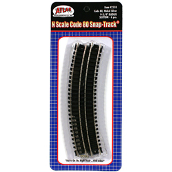 ATLAS - 9 3-4'' Radius Snap Track (6 Pcs) N Scale (2510) 732573025103