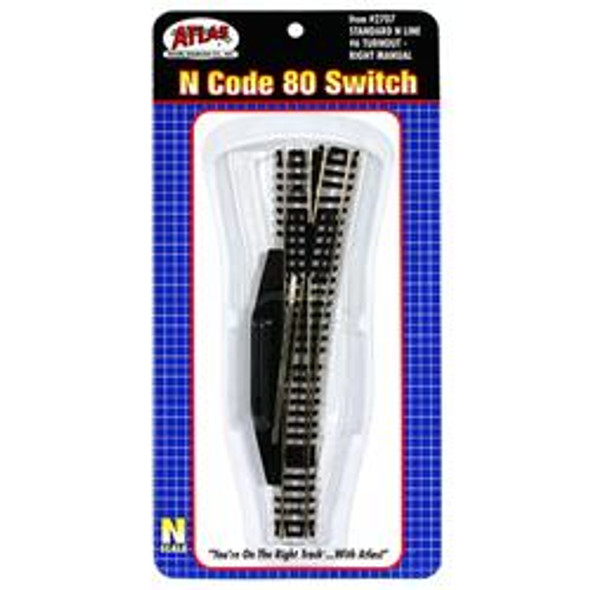 ATLAS - #6 Manual Black N Scale Right Hand Switch Track (2707) 732573027077