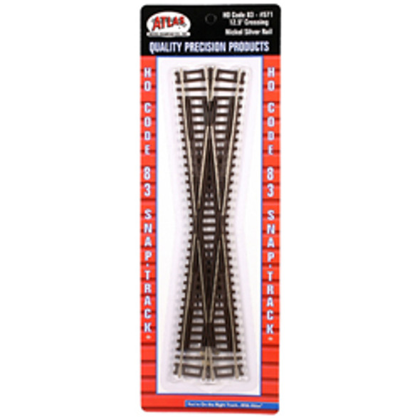 ATLAS - HO Scale Model Railroad Track - 12 1-2 Degree Crossing (Code 83 - Brown Ties) (571) 732573005716