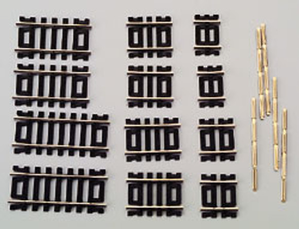 ATLAS - HO Scale Code 100 Model Railroad (NickelSilver Black Ties) Track Assortment (847) 732573008472