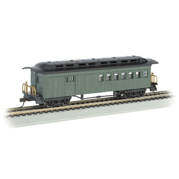 BACHMANN - 13505 HO Scale 1860-1880 Combine Passenger Train Car, Undecorated/Green 022899135052