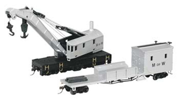 BACHMANN - HO 250-Ton Steam Crane with Boom Tender MOW - Freight Car Rolling Stock (HO Scale) (16138) 022899161389