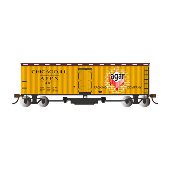 BACHMANN - HO Scale Track Cleaning 40' Wood Reefer Car Agar Packing Co (16331) 022899163314